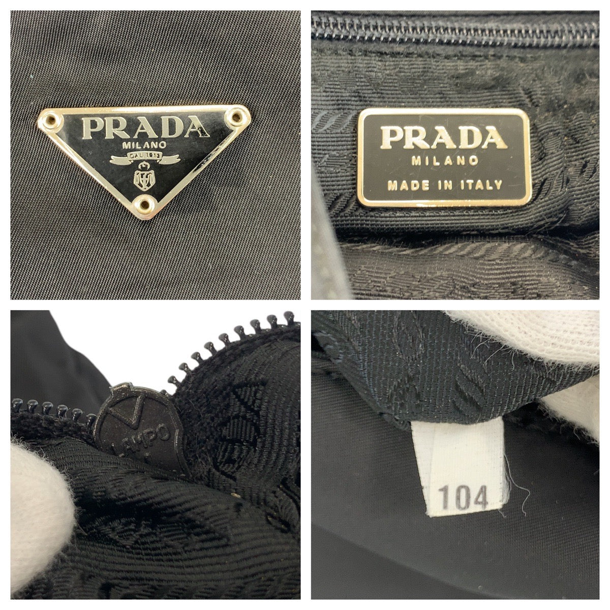 PRADA Shoulder Bag Nylon Black SilverMetal Shoulder Bag Messenger bag Test Triangle With logo Women Used Authentic