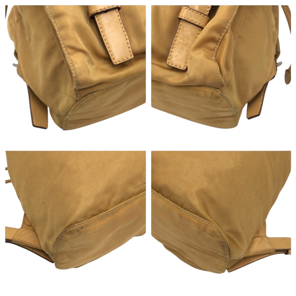 PRADA Backpack Nylon Brown camel silver Test Triangular logo