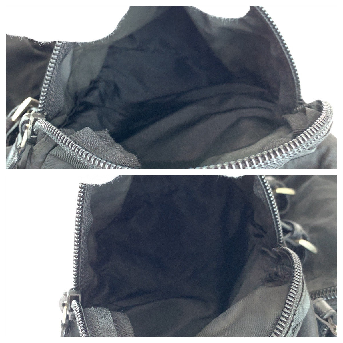 PRADA Backpack Nylon Black SilverMetal Backpack Unisex Test Women Used Authentic