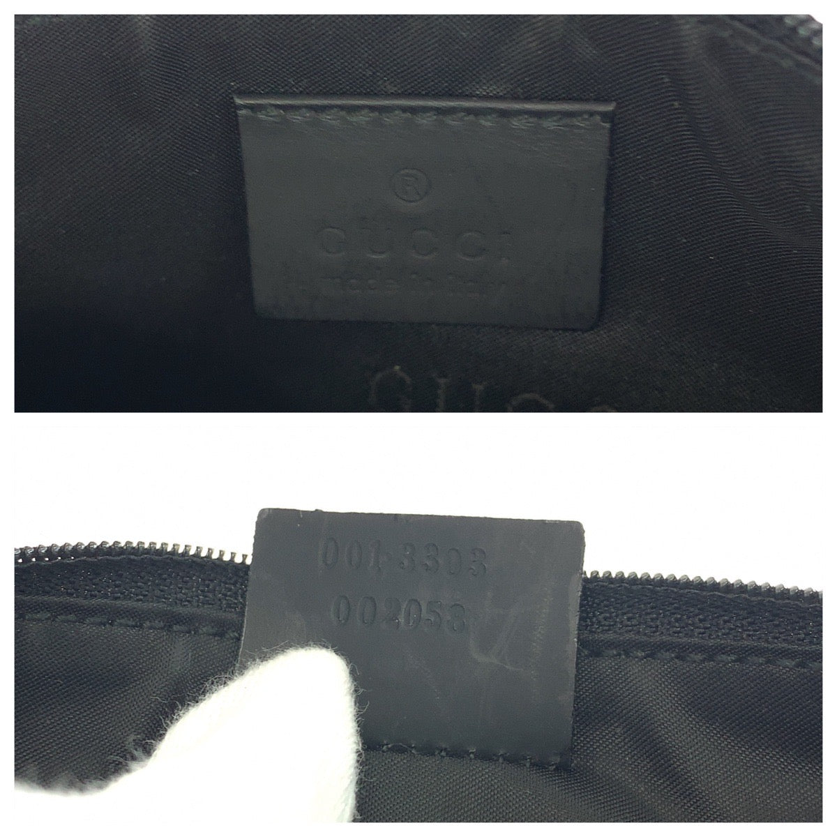 GUCCI Tote Bag 001 3303 Nylon Black SilverMetal Bamboo mesh