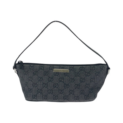 GUCCI Handbag 07198 GG canvas Grey SilverMetal Handbag accessory pouch Women Used Authentic