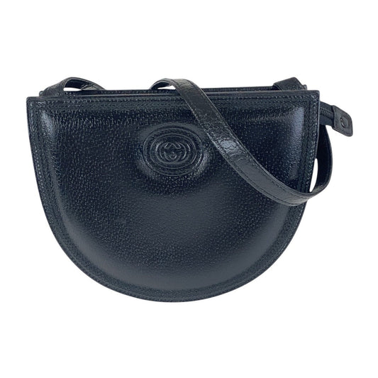 GUCCI Shoulder Bag 007 113 0108 leather Black GoldMetal Crossbody Shoulder Bag Old Gucci Women Used Authentic