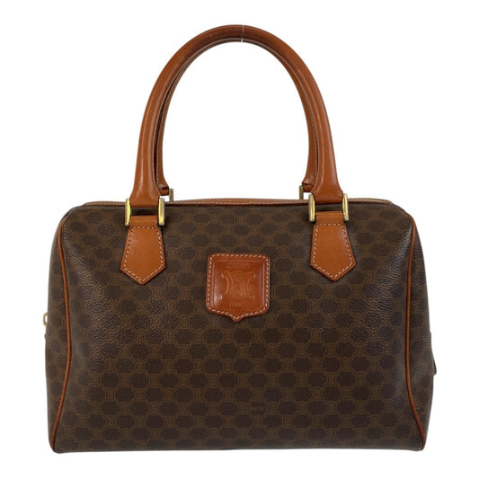 CELINE Handbag M13 PVC, Leather Brown Gold Metal Handbag Boston Duffel bag Macadam Macadam Women Used Authentic