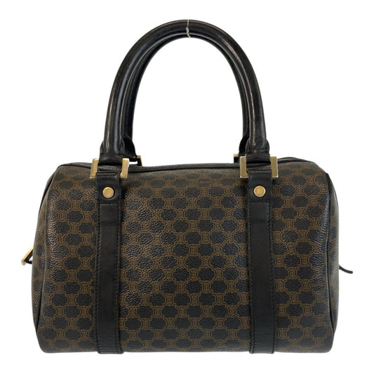 CELINE Handbag CE00/23 PVC Brown Black Gold Metal Macadam
