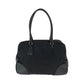 PRADA Tote Bag Nylon Black SilverMetal Tote Bag Shoulder Bag Test Triangle With logo Women Used Authentic