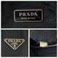 PRADA Tote Bag Nylon Black SilverMetal Tote Bag Shoulder Bag Test Triangle With logo Women Used Authentic