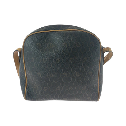 Dior Shoulder Bag PVC Brown Gold Metal Shoulder Bag pochette Honeycomb Pattern Women Used Authentic