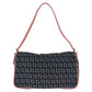 FENDI Shoulder Bag Canvas, Leather Black Pink Gold Metal Shoulder Bag Zucchino Women Used Authentic
