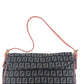 FENDI Shoulder Bag Canvas, Leather Black Pink Gold Metal Shoulder Bag Zucchino Women Used Authentic