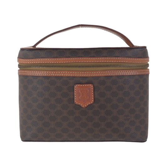 CELINE Handbag M93 PVC, Leather Brown Gold Metal Handbag vanity bag Macadam Women Used Authentic