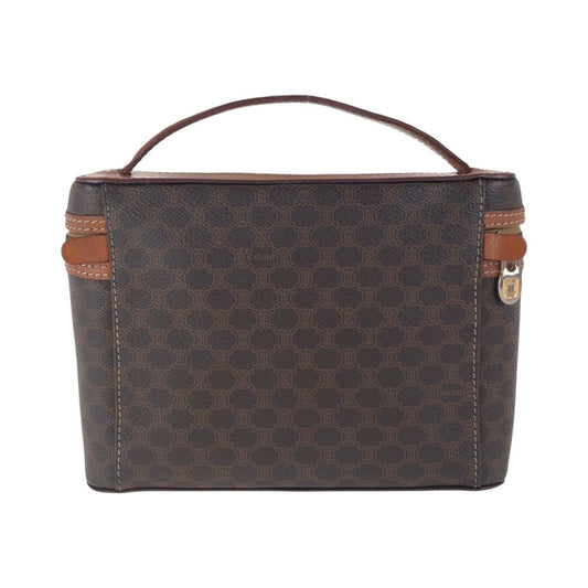 CELINE Handbag M93 PVC, Leather Brown Gold Metal Handbag vanity bag Macadam Women Used Authentic