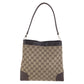 GUCCI Shoulder Bag 001 4231 GG canvas, leather Brown Gold Metal Women Used Authentic