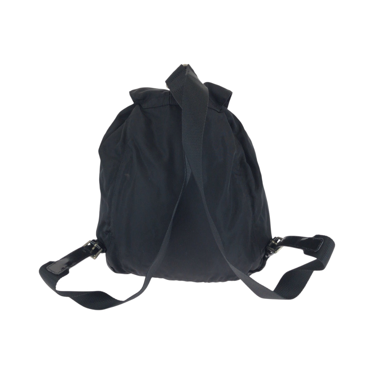 PRADA Backpack BZ5827 Nylon Black SilverMetal Backpack Backpack Test Triangle With logo Women Used Authentic