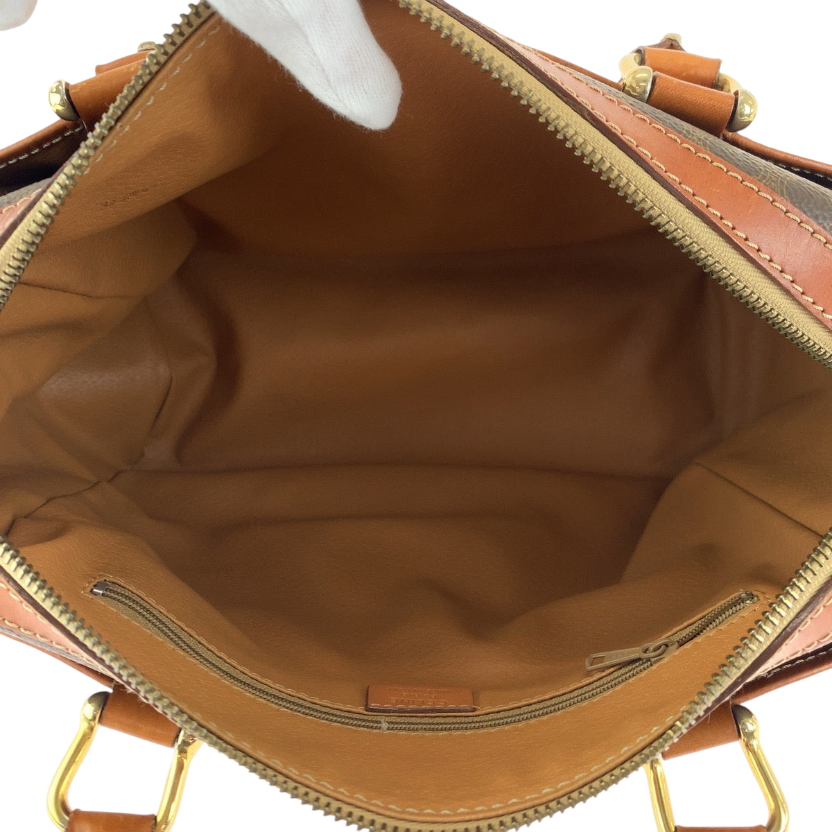 CELINE Handbag PVC Brown Gold Metal Handbag Macadam Women Used Authentic
