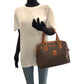 CELINE Handbag PVC Brown Gold Metal Handbag Macadam Women Used Authentic