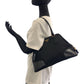 PRADA Handbag Nylon Black GoldMetal Handbag Tote Bag Shoulder Bag Test Triangle With logo Women Used Authentic