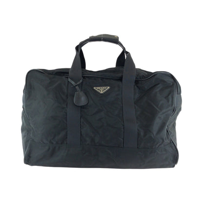 PRADA Boston Duffel bag Nylon Black SilverMetal Boston Duffel bag Handbag Test Triangle With logo mens Used Authentic