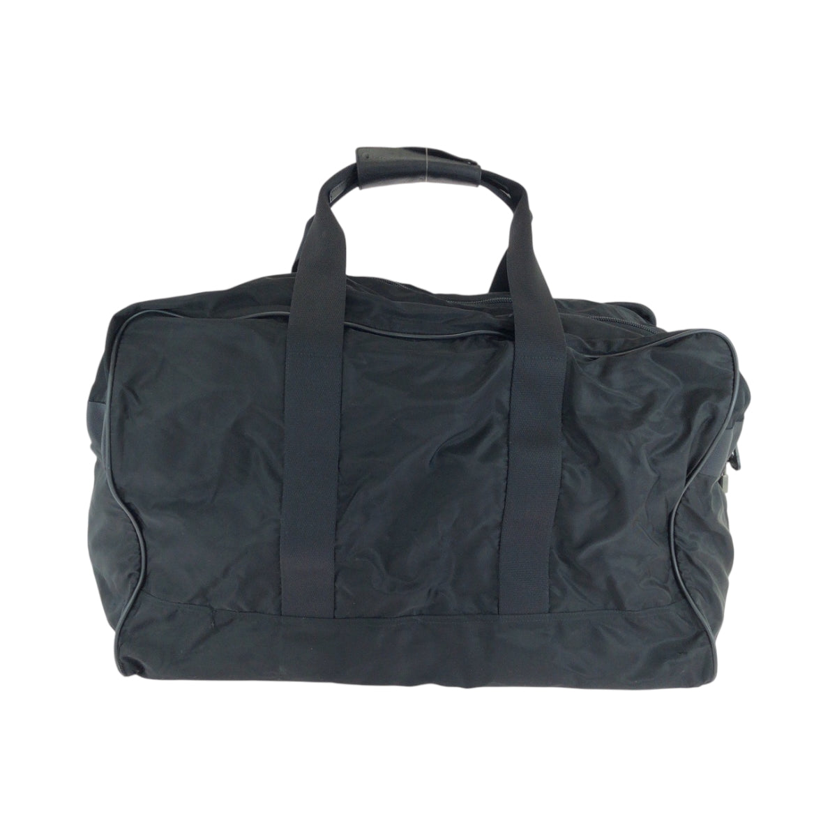 PRADA Boston Duffel bag Nylon Black SilverMetal Boston Duffel bag Handbag Test Triangle With logo mens Used Authentic