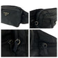 PRADA Waist bag V210 Nylon Black SilverMetal Waist Bag Bum Bag Test Triangle With logo mens Used Authentic