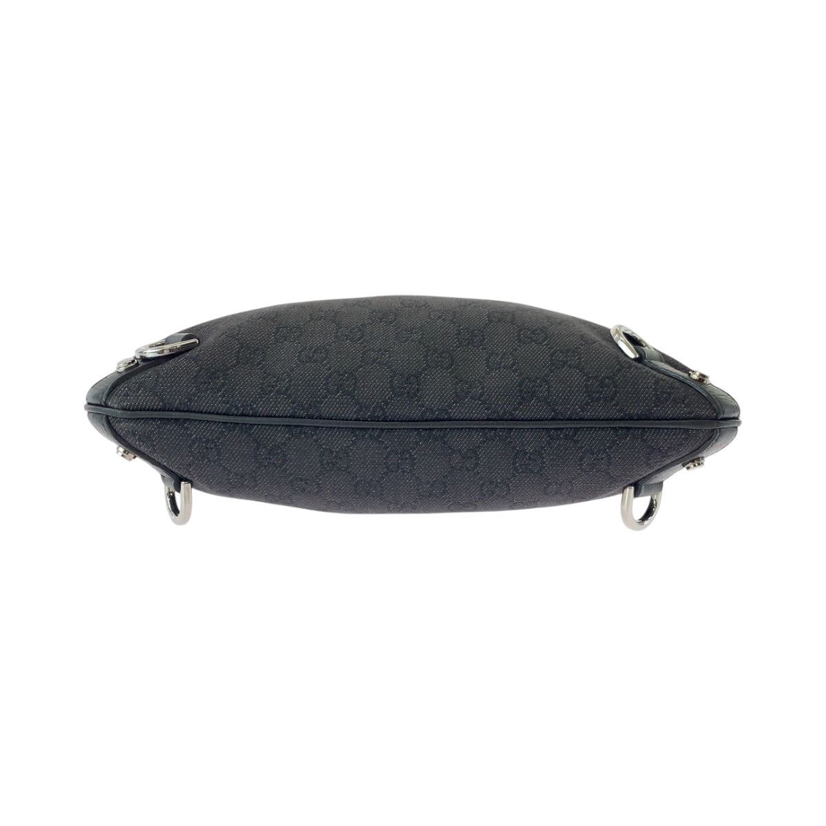 GUCCI Shoulder Bag 268642 GG canvas Black SilverMetal Shoulder Bag pochette Abbey Women Used Authentic