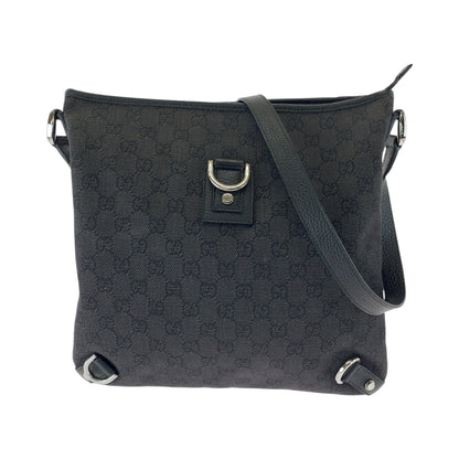 GUCCI Shoulder Bag 268642 GG canvas Black SilverMetal Shoulder Bag pochette Abbey Women Used Authentic
