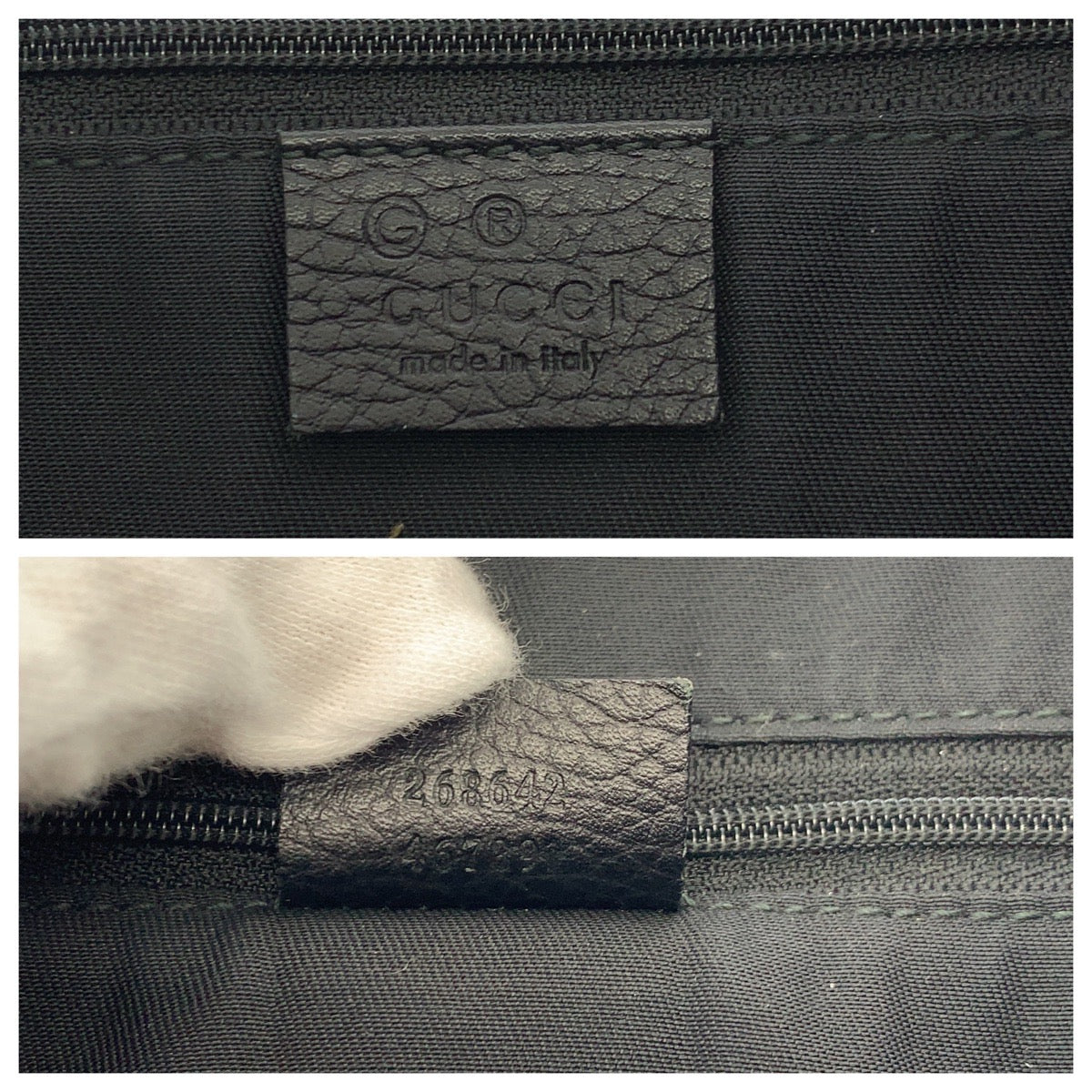 GUCCI Shoulder Bag 268642 GG canvas Black SilverMetal Shoulder Bag pochette Abbey Women Used Authentic