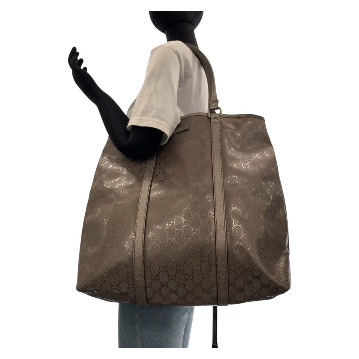 GUCCI Tote Bag 223668 GG canvas, leather Brown Silver Metal Tote Bag Shoulder Bag GG implementation GG implementation Women(Unisex) Used Authentic