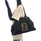 FENDI Tote Bag 2372 8BN162 Nubuck Black GoldMetal Tote Bag Shoulder Bag Etnico Punching studs Women Used Authentic