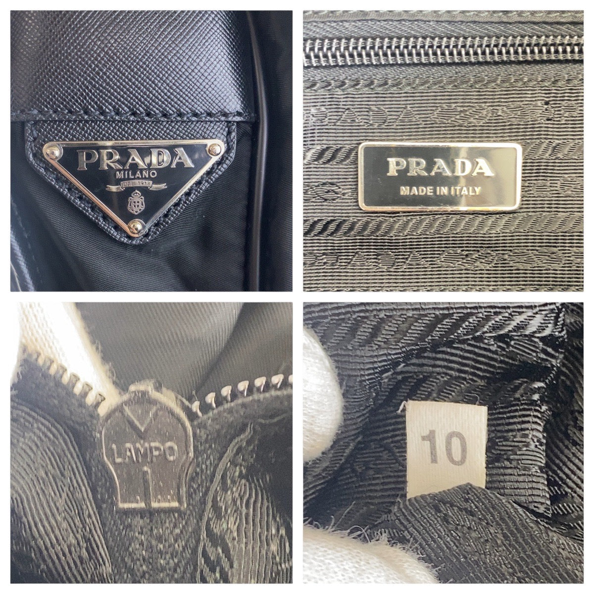 PRADA Shoulder Bag Nylon Black SilverMetal Crossbody Shoulder Bag Messenger Bag Unisex Test Triangle With logo mens Used Authentic
