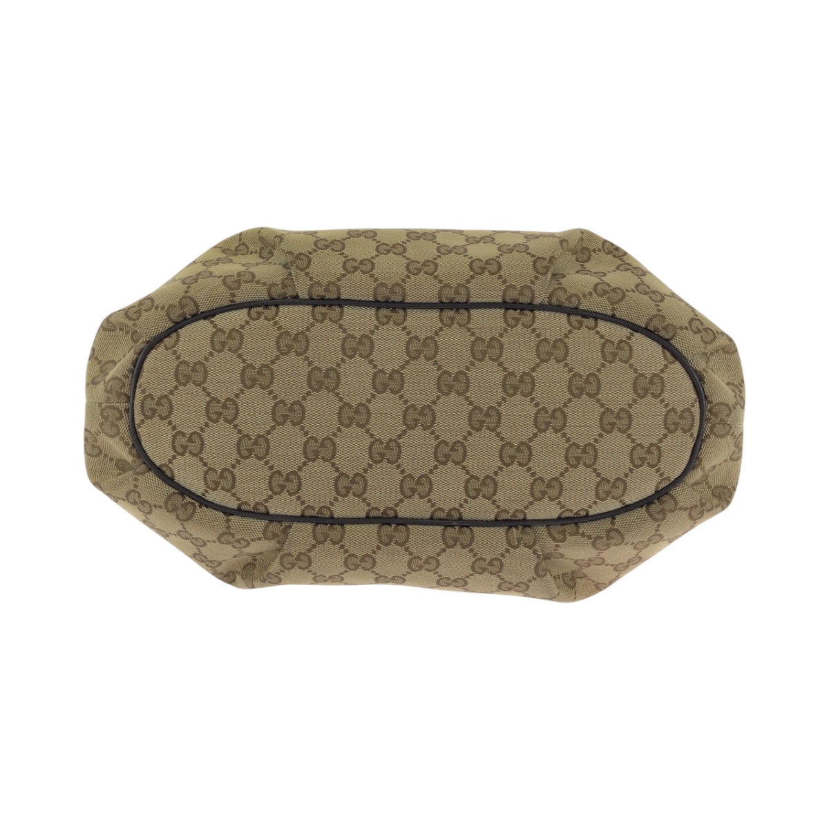 GUCCI Shoulder Bag 388930 GG canvas Dark Brown Gold Metal Shoulder Bag Crossbody Women Used Authentic