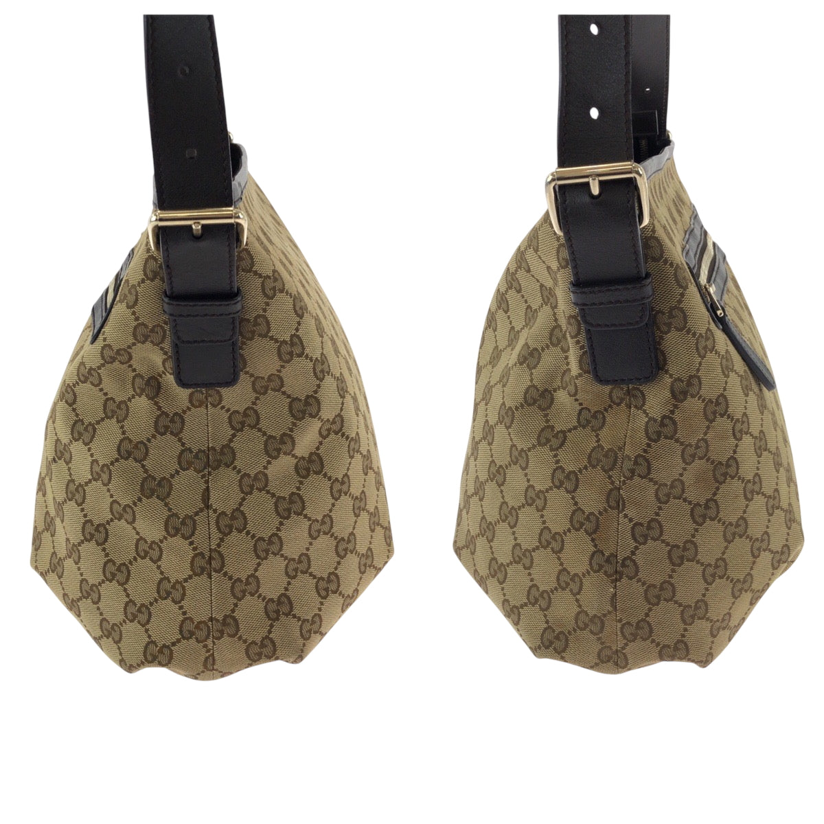 GUCCI Shoulder Bag 388930 GG canvas Dark Brown Gold Metal Shoulder Bag Crossbody Women Used Authentic