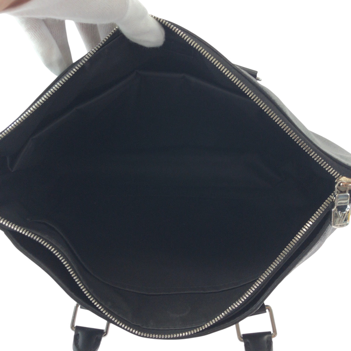 LOUIS VUITTON Business bag N40024 PVC Black Black Gray SilverMetal Shoulder Bag Business Bag 2way Damier Graphite Anton mens Used Authentic