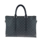 LOUIS VUITTON Business bag N40024 PVC Black Black Gray SilverMetal Shoulder Bag Business Bag 2way Damier Graphite Anton mens Used Authentic