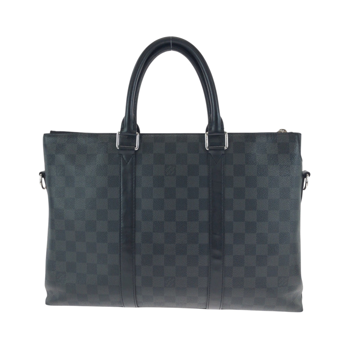 LOUIS VUITTON Business bag N40024 PVC Black Black Gray SilverMetal Shoulder Bag Business Bag 2way Damier Graphite Anton mens Used Authentic