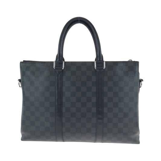LOUIS VUITTON Business bag N40024 PVC Black Black Gray SilverMetal Shoulder Bag Business Bag 2way Damier Graphite Anton mens Used Authentic