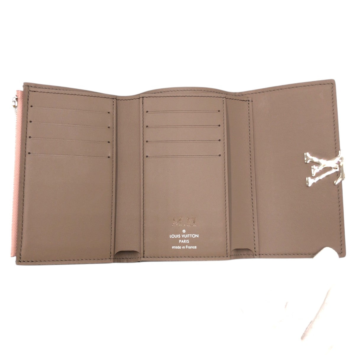 LOUIS VUITTON Tri-fold wallet M62156 leather Pink magnolia Tri-fold wallet Compact wallet Taurillon Clemence Portefeuille Capsine Women Used Authentic