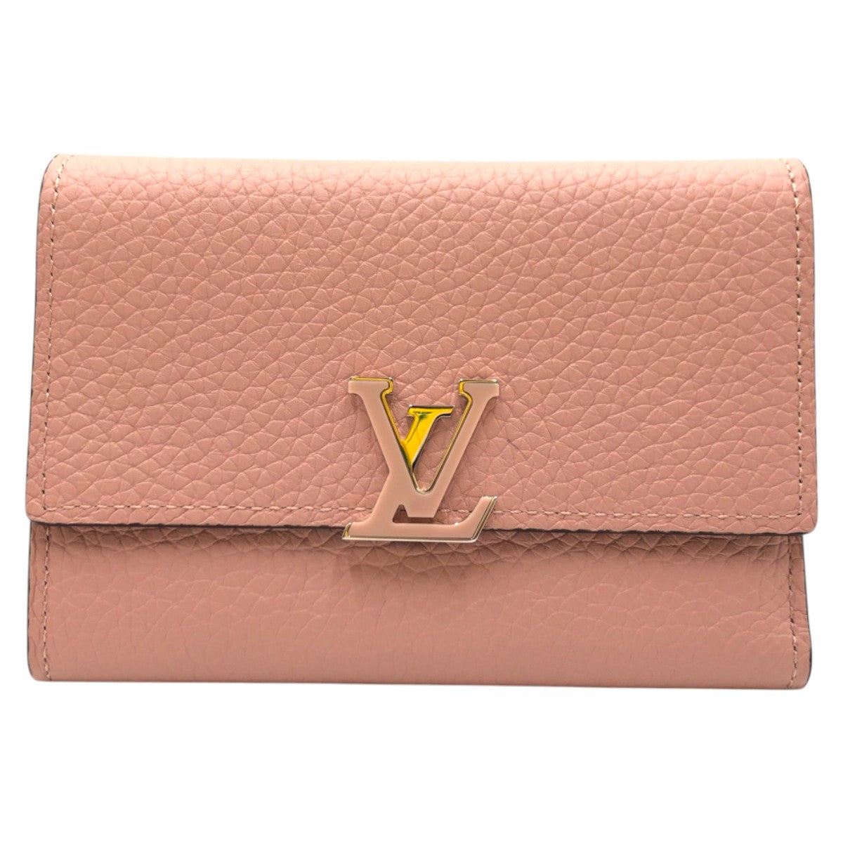 LOUIS VUITTON Tri-fold wallet M62156 leather Pink magnolia Tri-fold wallet Compact wallet Taurillon Clemence Portefeuille Capsine Women Used Authentic