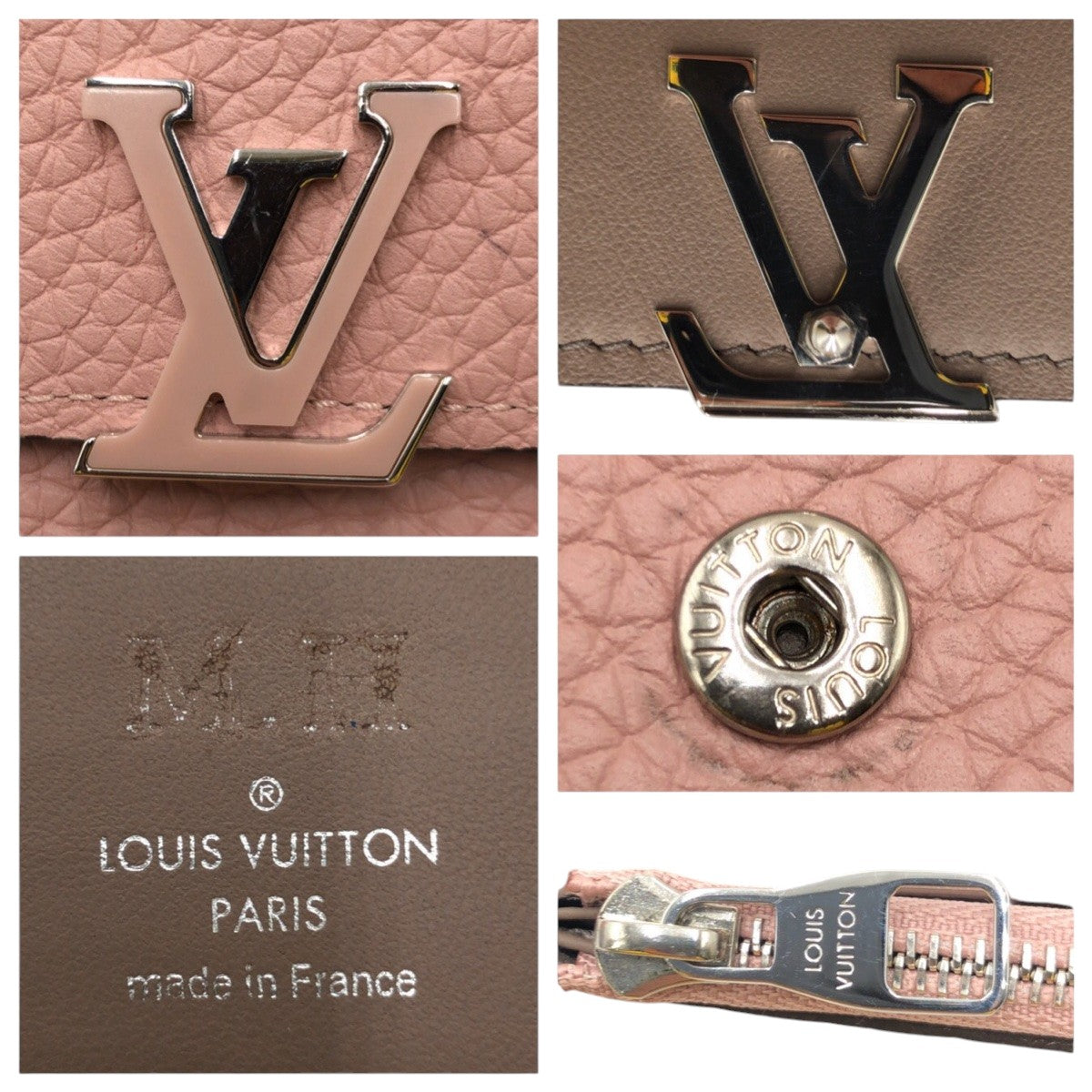 LOUIS VUITTON Tri-fold wallet M62156 leather Pink magnolia Tri-fold wallet Compact wallet Taurillon Clemence Portefeuille Capsine Women Used Authentic