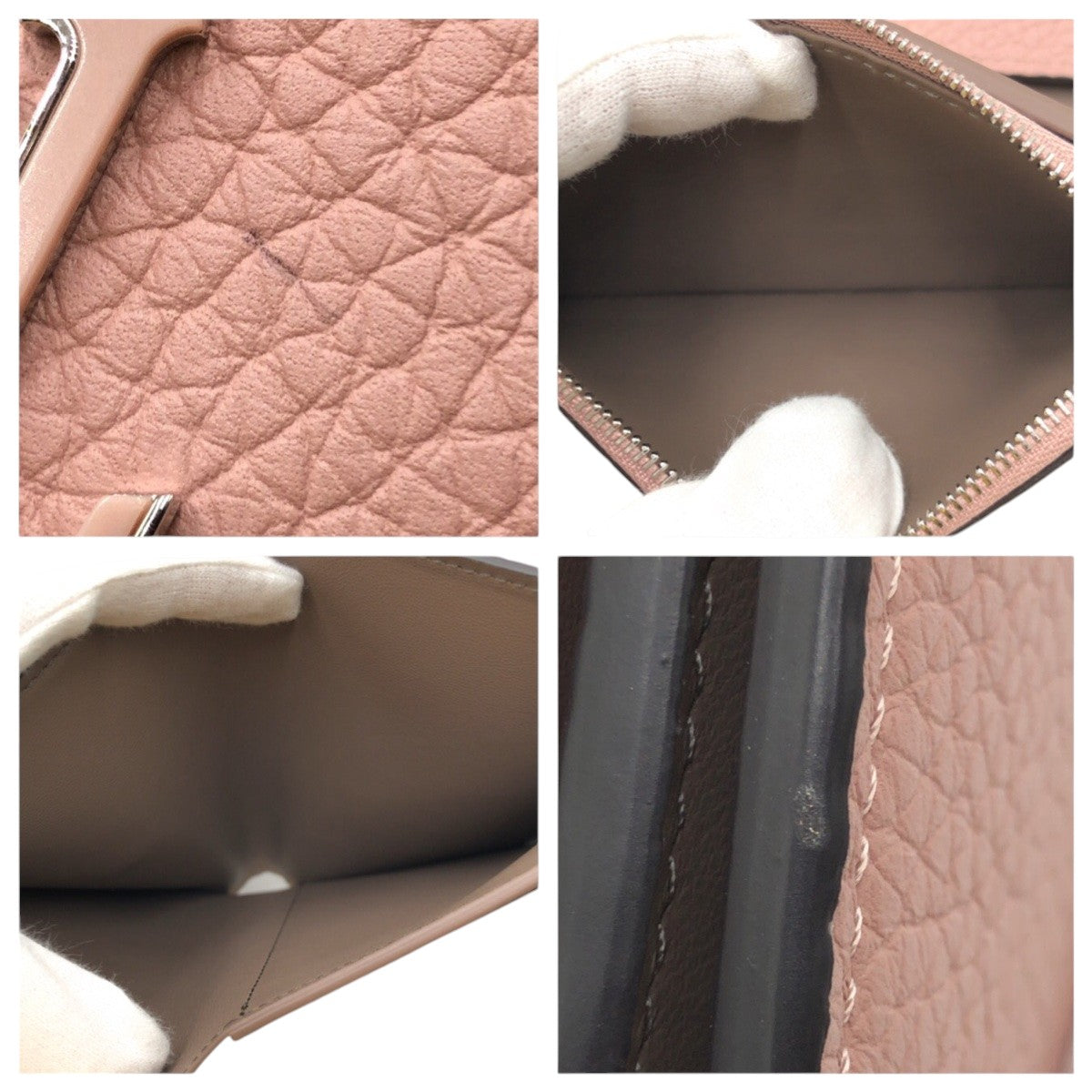 LOUIS VUITTON Tri-fold wallet M62156 leather Pink magnolia Tri-fold wallet Compact wallet Taurillon Clemence Portefeuille Capsine Women Used Authentic