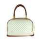 CELINE Handbag PVC White Brown Gold Metal Handbags Mini Boston Duffel bag Macadam Women Used Authentic