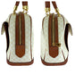 CELINE Handbag PVC White Brown Gold Metal Handbags Mini Boston Duffel bag Macadam Women Used Authentic