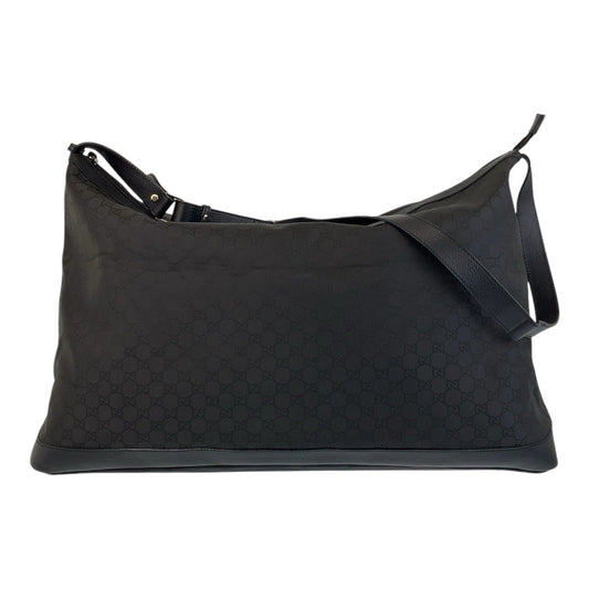 GUCCI Shoulder Bag 105669 GG canvas, leather Black SilverMetal Shoulder Bag Boston Duffel bag mens Used Authentic
