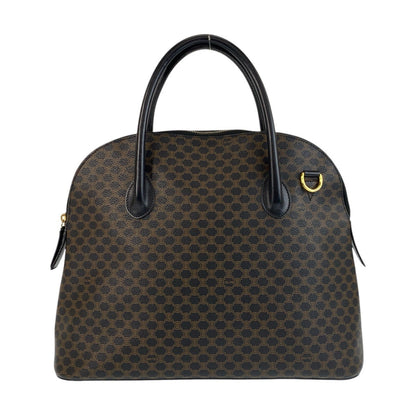 CELINE Handbag MC96 PVC, Leather Brown Black Gold Metal Macadam Women Used Authentic