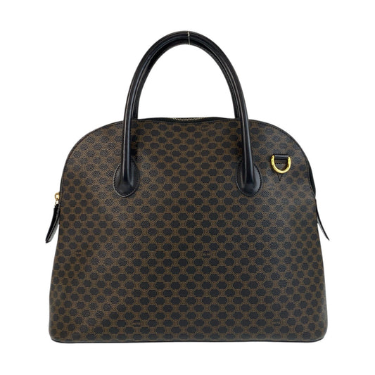 CELINE Handbag MC96 PVC, Leather Brown Black Gold Metal Macadam Women Used Authentic