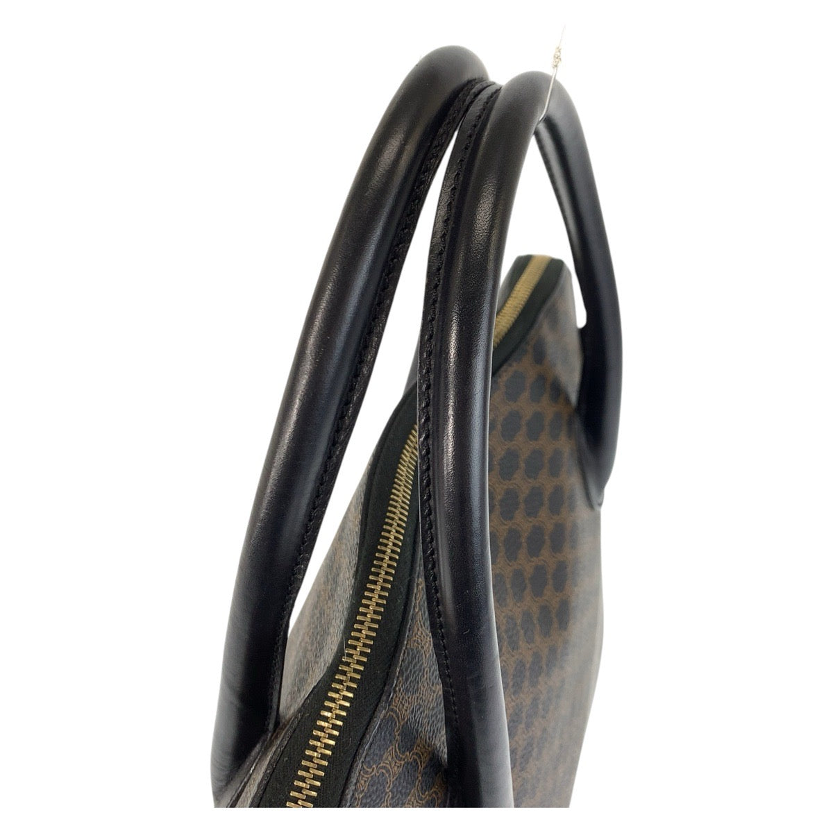 CELINE Handbag MC96 PVC, Leather Brown Black Gold Metal Macadam Women Used Authentic