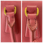 PRADA Tote Bag leather Pink Gold Metal Tote Bag Handbag Shoulder Bag 2WAY Safiano Women Used Authentic