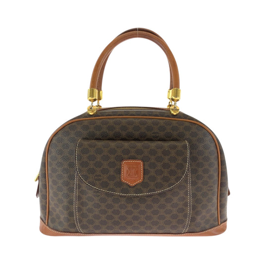 CELINE Handbag MC97/2 PVC Brown Gold Metal Handbags Mini Boston Duffel bag Macadam Women Used Authentic