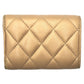 CHANEL Tri-fold wallet leather gold Tri-fold wallet Compact wallet Matrasse COCO Mark Women Used Authentic
