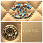 CHANEL Tri-fold wallet leather gold Tri-fold wallet Compact wallet Matrasse COCO Mark Women Used Authentic