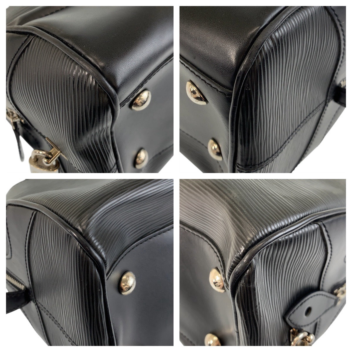 LOUIS VUITTON Handbag M59312 leather Black SilverMetal Handbag Shoulder Bag Epi Bowling Montaigne GM Women Used Authentic